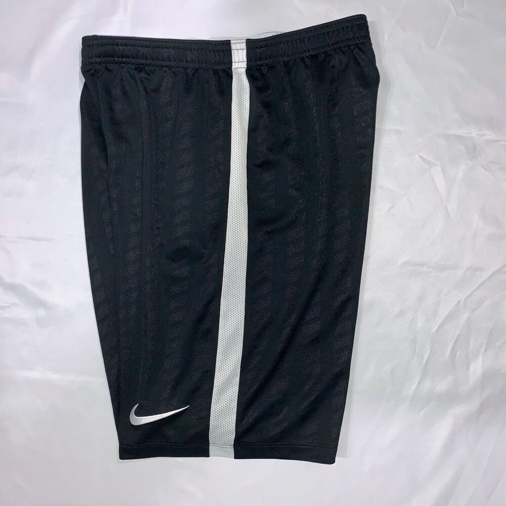 Nike 90s Vintage Satin Nylon Glanz Soccer Shorts Black White Small - Picture 7 of 10